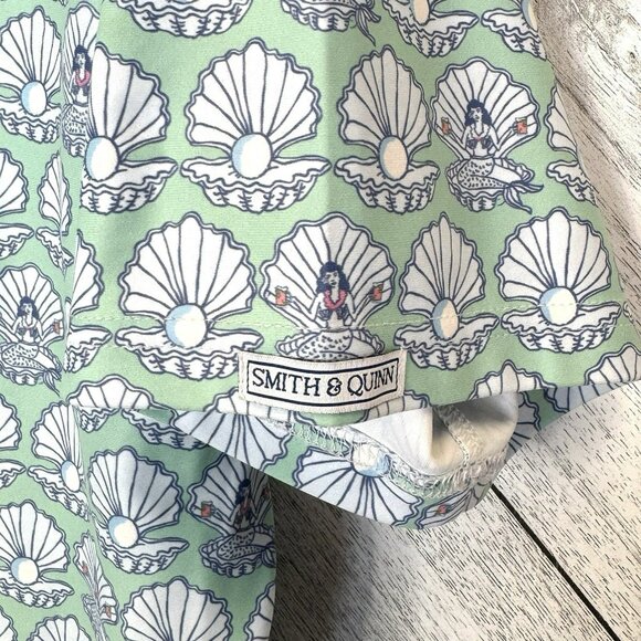 Smith & Quinn Shirt Mens Size Medium Mermaid Seashell Print Short Sleeve - Picture 5 of 6